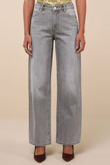 Kate Washed Grey Mid-Rise Baggy Jeans