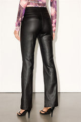 Hanson Black Coated Low-Rise Bootcut Pants