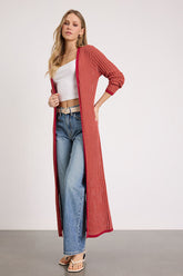 Kaveri Rust Open-Front Duster Cardigan