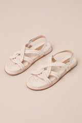 Sansa Natural Rope Slingback Flatform Sandals