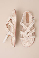 Sansa Natural Rope Slingback Flatform Sandals