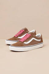 Old Skool Pop Brown and Pink Suede Leather Sneakers