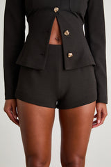 Lynn Black High-Waisted Micro Shorts