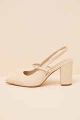 Mattera Bone Pointed-Toe Slingback Pumps