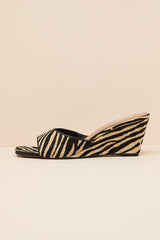 Seleste Zebra Slide Wedge Sandals