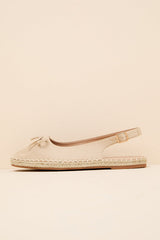 Risa Beige Suede Slingback Flatform Espadrilles