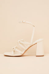 Jennie Cream Strappy Bow High Heel Sandals